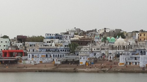 Innumerable temples line the lake