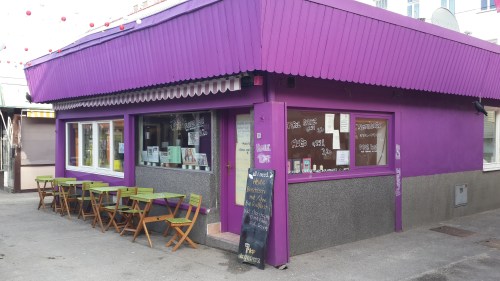 Unmistakably purple and friendly service