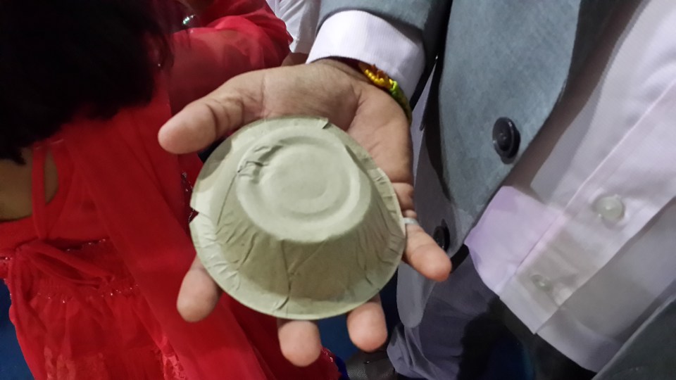 The ultimate in re-cyclability: compressed leaf bowls