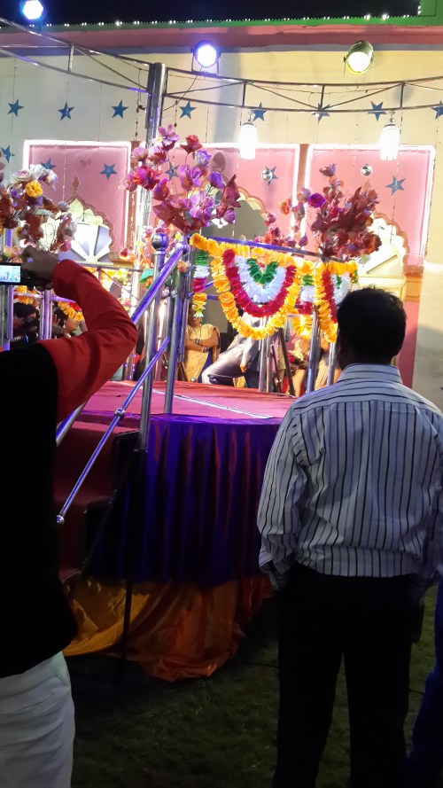 The raised platform on which the exhausted couple will finally be wed.