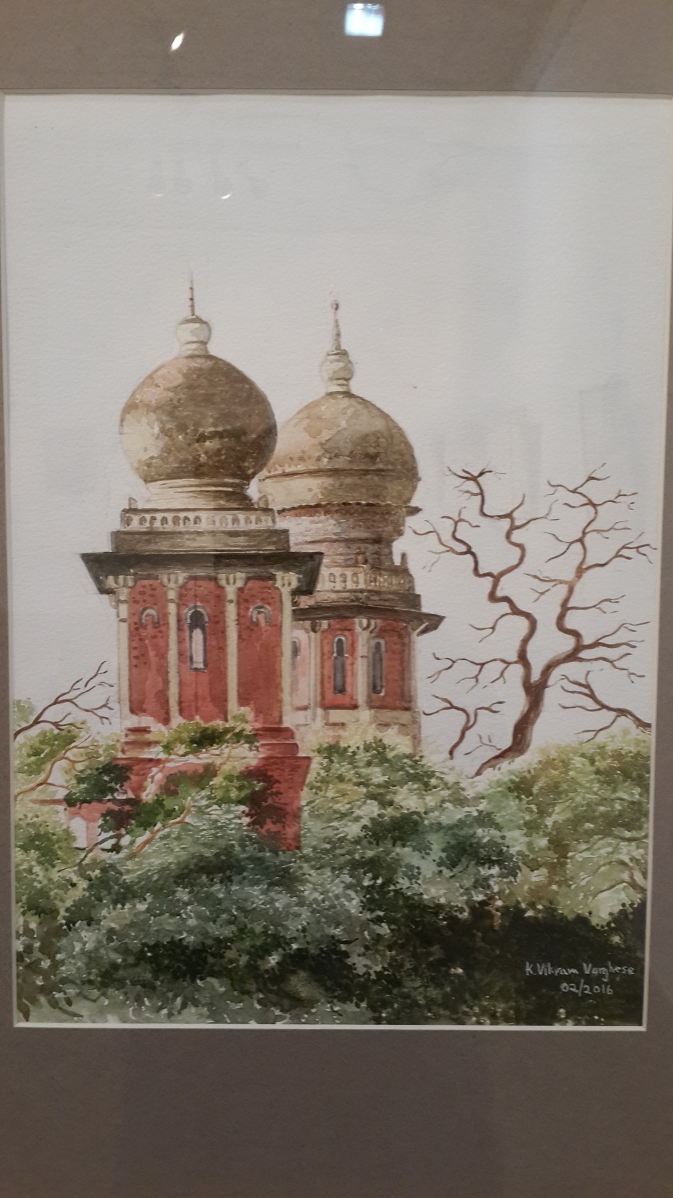 High Court building, Chennai, Indo-Saracenic architecture. Watercolor by Vikram Verghese